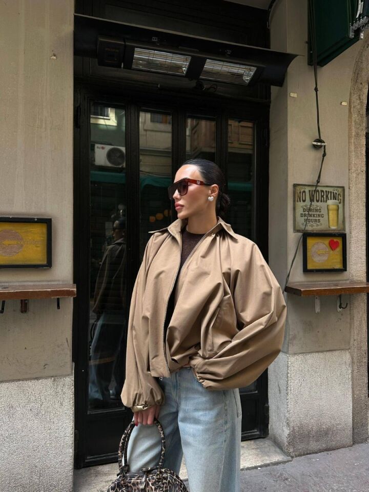 Kadın Camel  Bomber Ceket