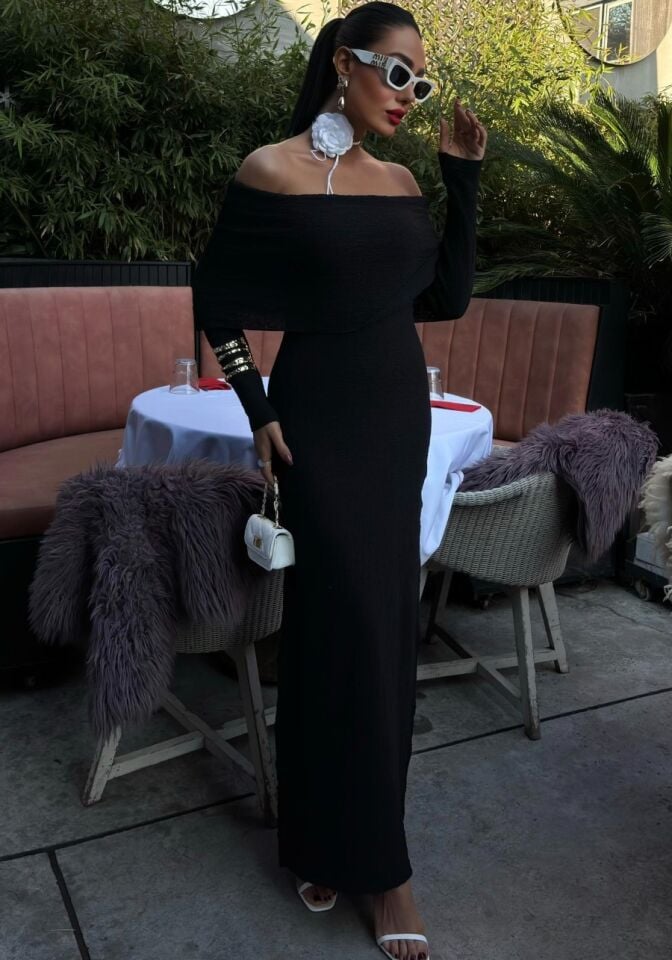 Kadın Madonna Yaka Premimum Elbise