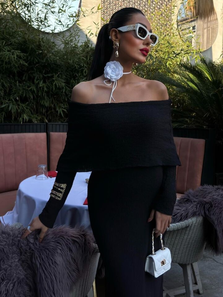 Kadın Madonna Yaka Premimum Elbise