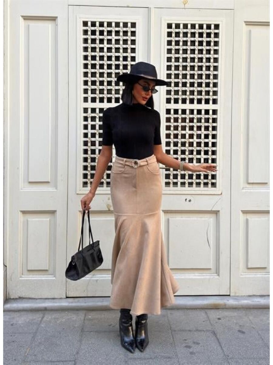 Kadın Tasarım Süet Etek