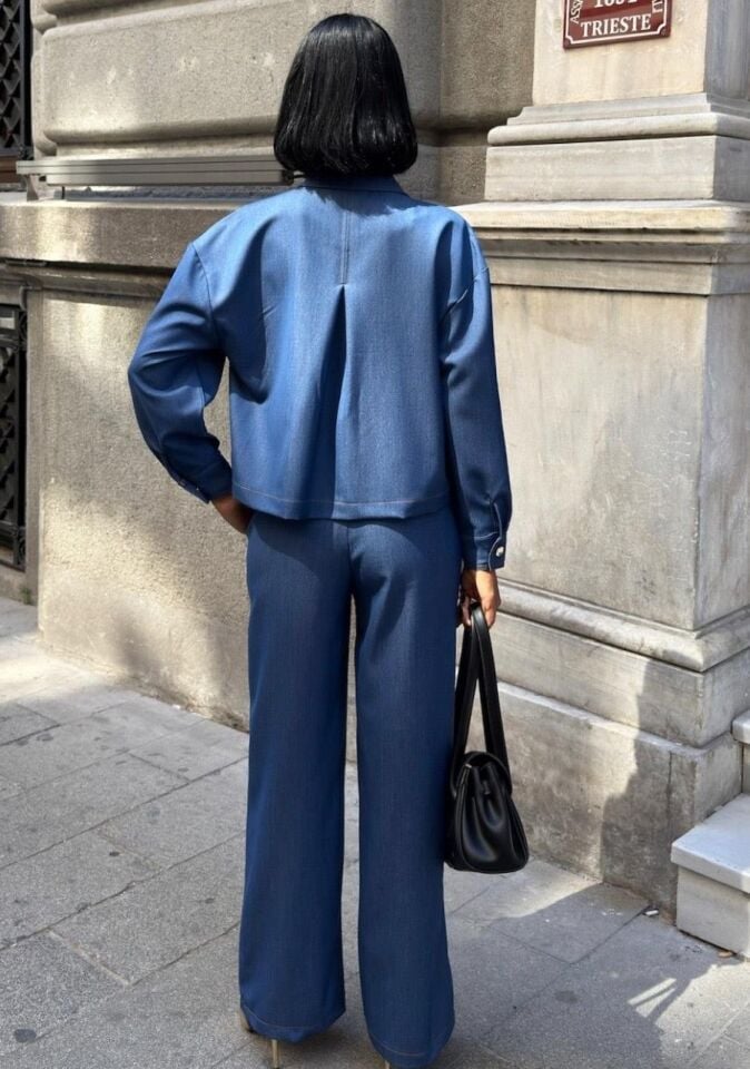 Kadın Gömlek ve Palazzo Pantolon Nikol Takım