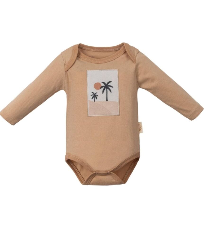 Tropikal Desenli Kız ve Erkek  Bebek Üçlü Body