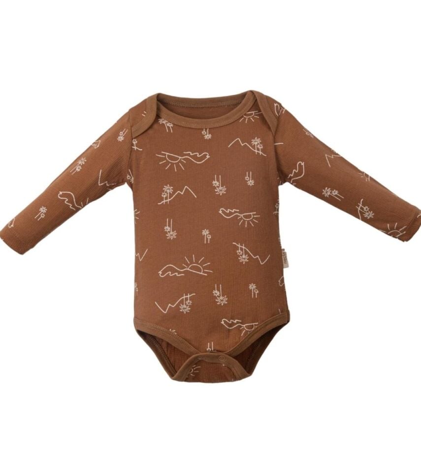 Tropikal Desenli Kız ve Erkek  Bebek Üçlü Body