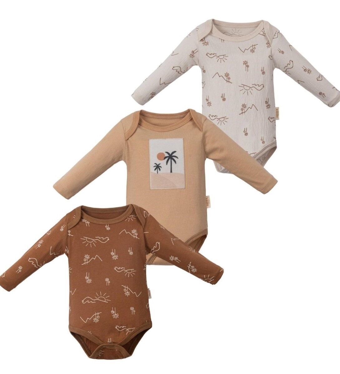 Tropikal Desenli Kız ve Erkek  Bebek Üçlü Body