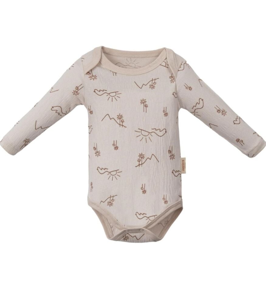 Tropikal Desenli Kız ve Erkek  Bebek Üçlü Body