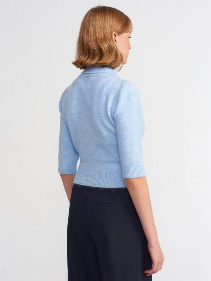 Kadın Balıkçı Yaka Crop Kazak