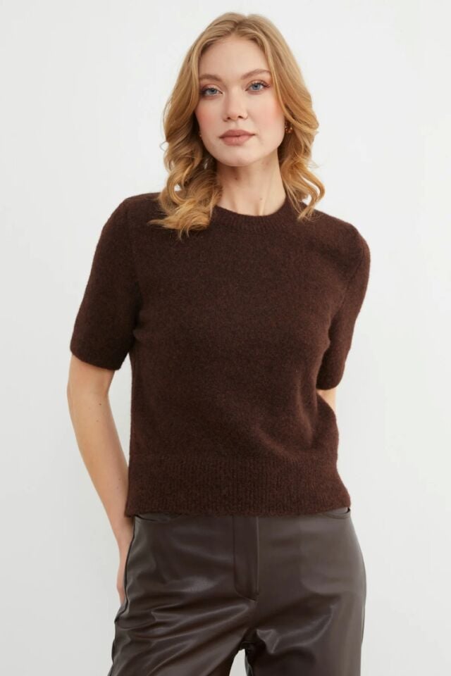 Kadın Kısa Kol Triko Kazak