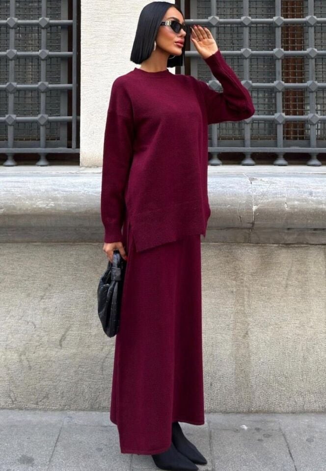 Kadın Etekli Triko Takım