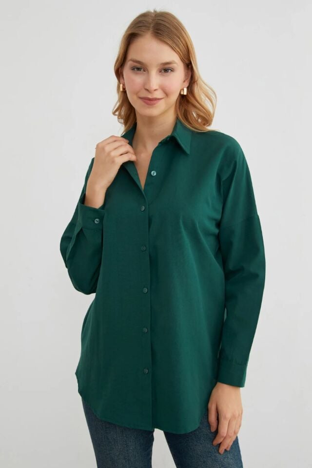 Kadın Basic Düğmeli Gömlek