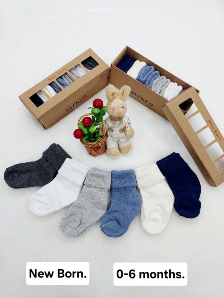 Erkek Bebek Yeni Doğan Patik Çorap 6'lı Set