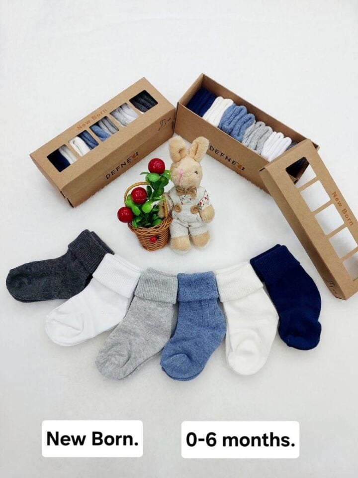 Erkek Bebek Yeni Doğan Patik Çorap 6'lı Set