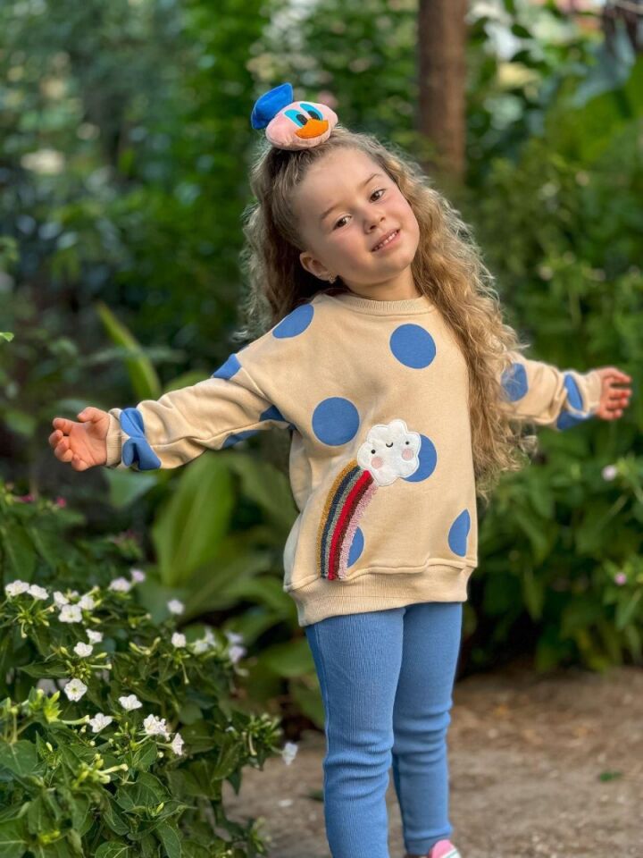 Kız Çocuk Taytlı Sweatshirt Takım