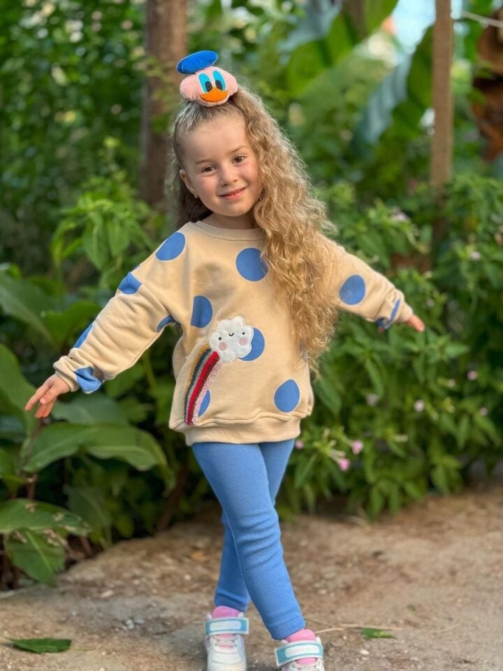 Kız Çocuk Taytlı Sweatshirt Takım