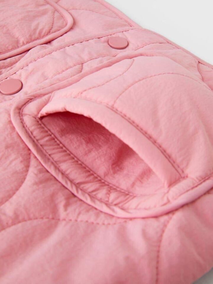 Kız Çocuk Pembe Kapitone Mont