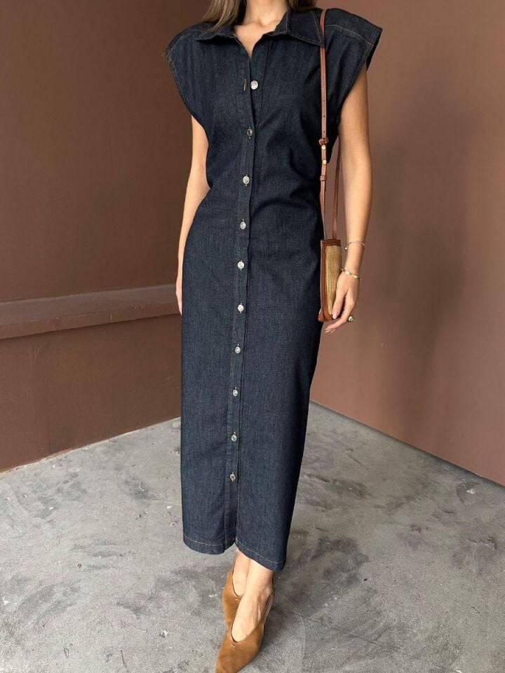 Kadın Denim Uzun Elbise