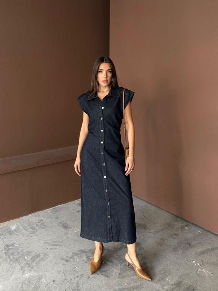 Kadın Denim Uzun Elbise