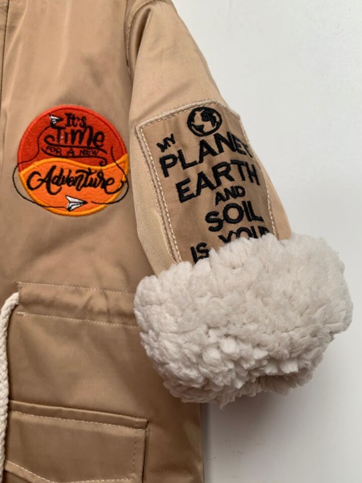 Erkek Çocuk Kapüşonlu İçi Kürklü Mont