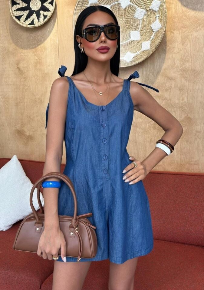 Kadın Tensel Denim Tulum