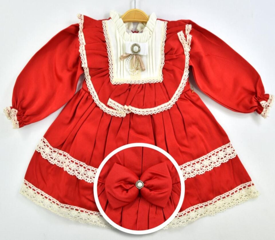 Kız Bebek Kırmızı Kına Mevlüt Düğün Elbisesi