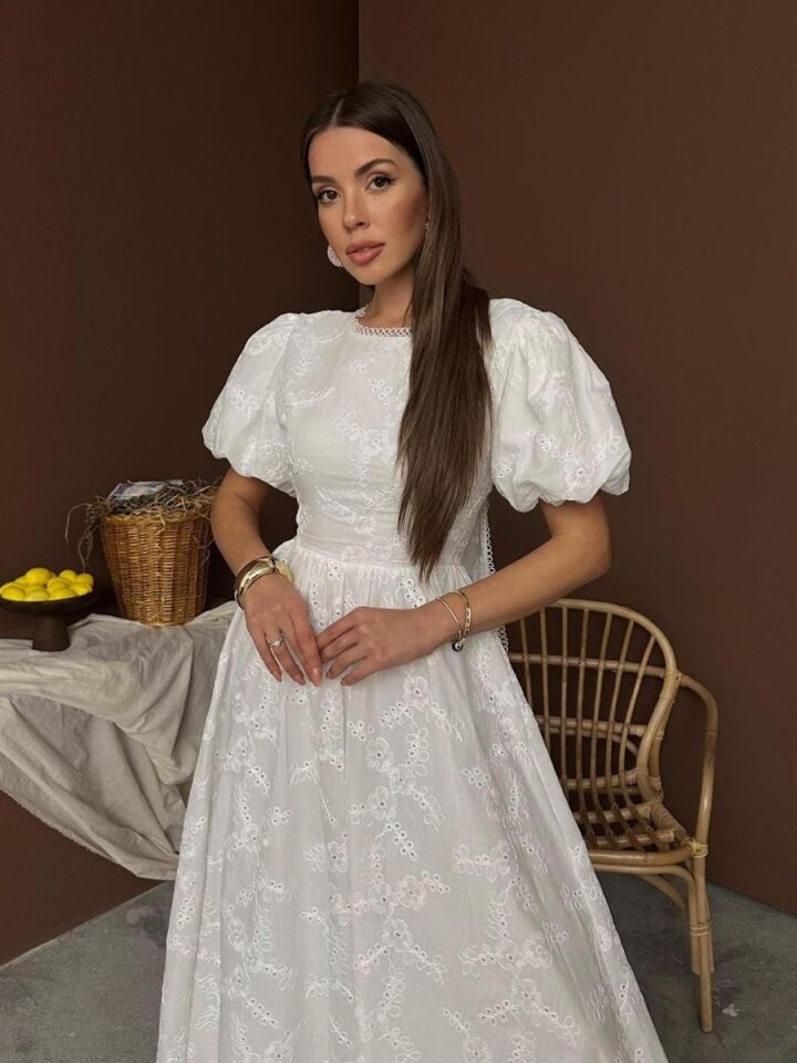 Kadın Arkası Bağlamalı Brode Elbise